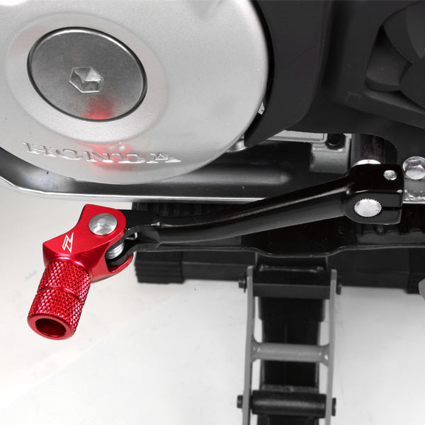 ZETA forged shift lever for Honda, 10mm model ZE90-4512, mounted on a vehicle gear shift, showcasing durable metal construction.