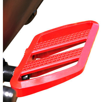 Red SHOW CHROME Combat Boards Driver for Ryker 2019-2024, featuring durable construction and stylish design.
