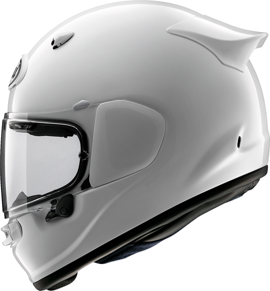 Arai Contour-X helmet in diamond white with a medium size, featuring a sleek aerodynamic design and clear visor.