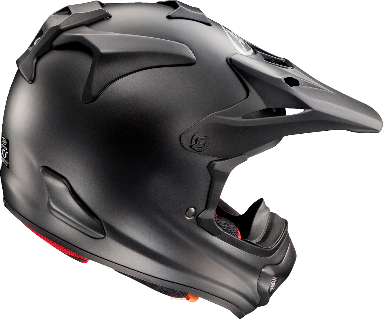 Black Frost ARAI HELMETS VX-Pro4 motorcycle helmet in extra large size, featuring aerodynamic design and ventilation details.