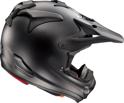 Black Frost ARAI HELMETS VX-Pro4 motorcycle helmet in extra large size, featuring aerodynamic design and ventilation details.