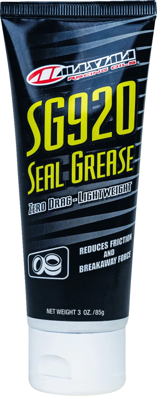 MAXIMA RACING OIL SG920 Seal Grease in a 3 oz. tube, used for lubrication and sealing in high-performance engines.