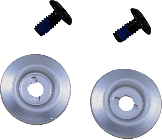 Black screw and silver baseplate for BILTWELL Gen 2 helmet hardware kit, showing close-up of parts on a plain background.