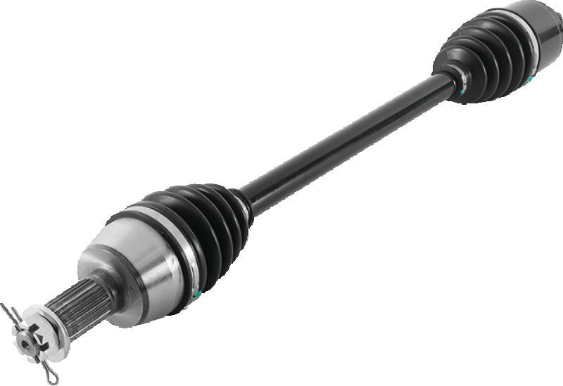 QuadBoss Polaris Ranger 900 Diesel front left replacement axle, Part #609397, showing the axle assembly with metal components and CV joints.