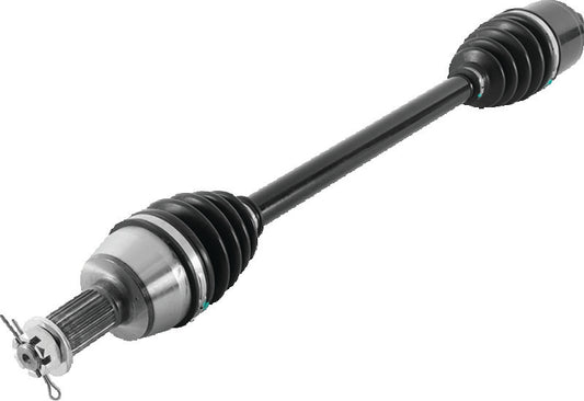 QuadBoss Polaris Ranger 900 Diesel front left replacement axle, Part #609397, showing the axle assembly with metal components and CV joints.