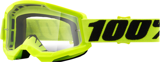 100% Strata 2 Goggles - Yellow - Clear 50027-00003 - Howling Moto