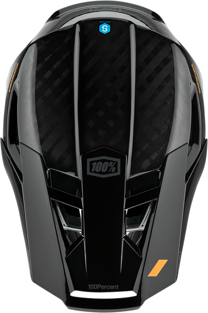 Black 100% Aircraft 2 bicycle helmet in large size with adjustable straps, designed for safe cycling by Bill's Exhausts.
