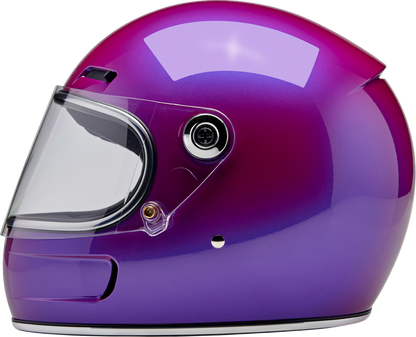 BILTWELL Gringo SV helmet in metallic grape color, XS size, featuring a sleek helmet design with matte finish and vent details.
