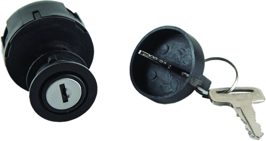 QuadBoss Polaris General 1000 ignition switch with matching harness, compatible with QuadBoss part 403144, shown on vehicle dashboard.