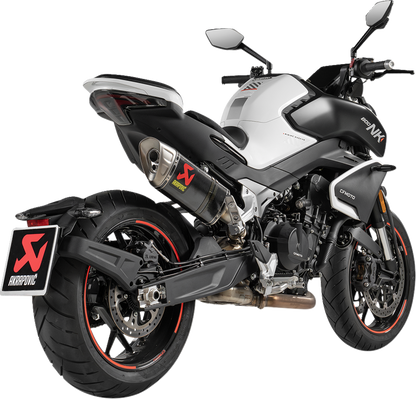 AKRAPOVIC Slip-On Line Muffler for CF Moto 800NK (Part S-CF8SO1-HAPLC) with Carbon Fiber Finish