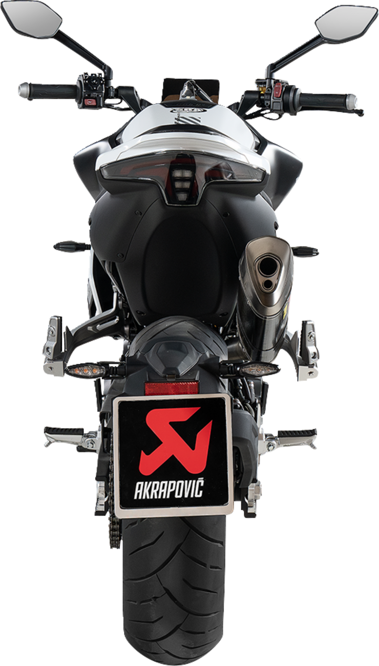 AKRAPOVIC Slip-On Line Muffler for CF Moto 800NK (Part S-CF8SO1-HAPLC) with Carbon Fiber Finish