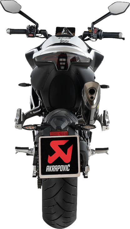 AKRAPOVIC Slip-On Line Muffler for CF Moto 800NK (Part S-CF8SO1-HAPLC) with Carbon Fiber Finish