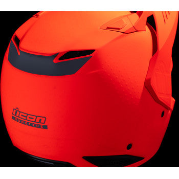 Icon Elsinore™ helmet in red with Monotype design, medium size, featuring a sleek helmet shape and clear visor.