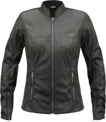 Bill's Exhausts ICON Women's Tuscadero2™ Jacket in black, US medium, featuring a stylish, fitted design and zip-up front.