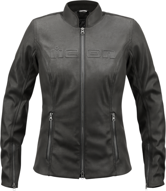 ICON Women's Tuscadero2™ black jacket with US 2XL size, featuring stylish design and durable fabric from Bill's Exhausts.