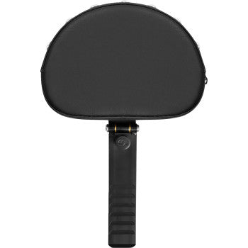 Black studded SADDLEMEN backrest with black stitching for XL bikes, compatible with 2004-2022 models, part number 15708R.