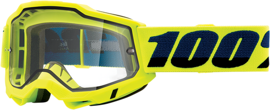 100% Accuri 2 Enduro Goggles - Fluo Yellow - Clear 50015-00003 - Howling Moto