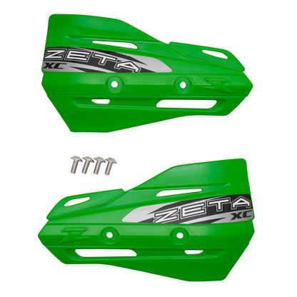 ZETA ZETA XC Protector Handguard Shields in green, motorcycle accessory with durable design for hand protection.