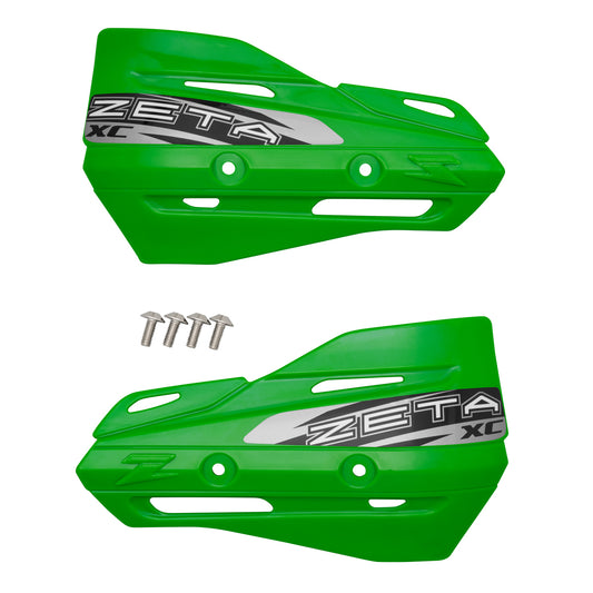 ZETA ZETA XC Protector Handguard Shields in green, motorcycle accessory with durable design for hand protection.