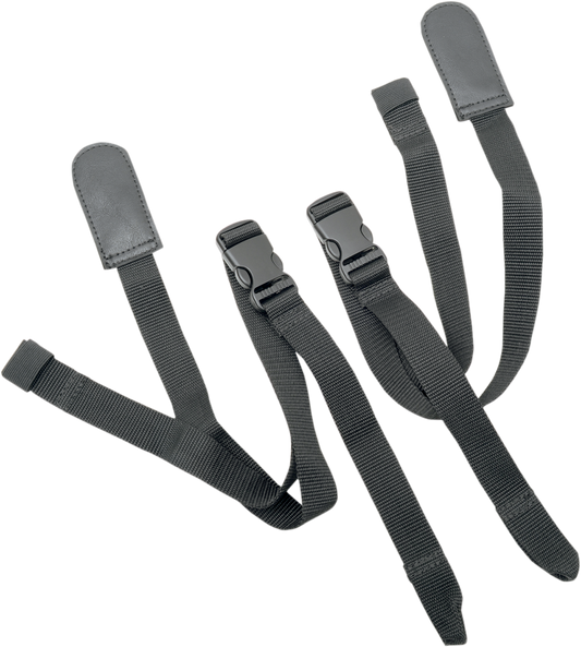Bill's Exhausts Saddlemens Loop Strap Kit seat accessories with black straps and metal buckles for motorcycle seats, part EX000673.