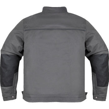 Gray ICON Mototanker™ jacket by Bill's Exhausts, 3XL size, showing the front view with detailed stitching and branding.