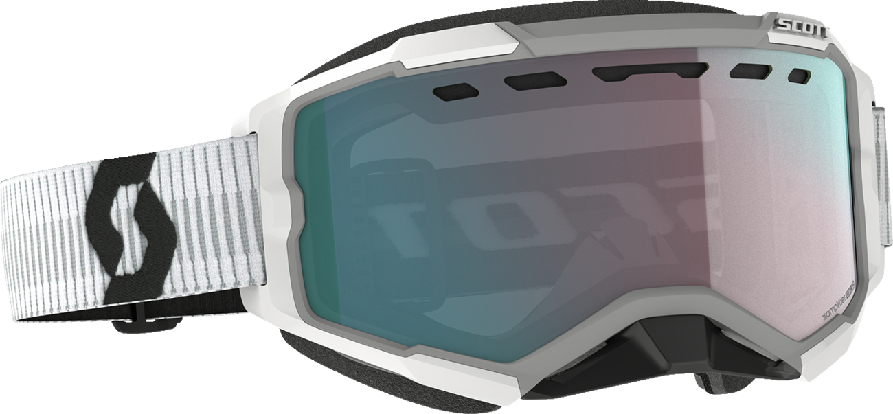 SCOTT Fury Snow Goggles - White - Enhancer Aqua Chrome 278605-0002351 - Howling Moto