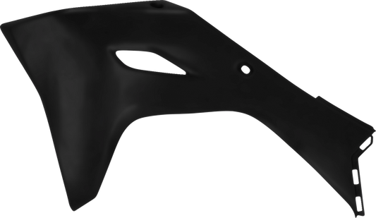 Black Acerbis radiator shrouds for off-road motorcycles, designed for durable body protection and enhanced performance.