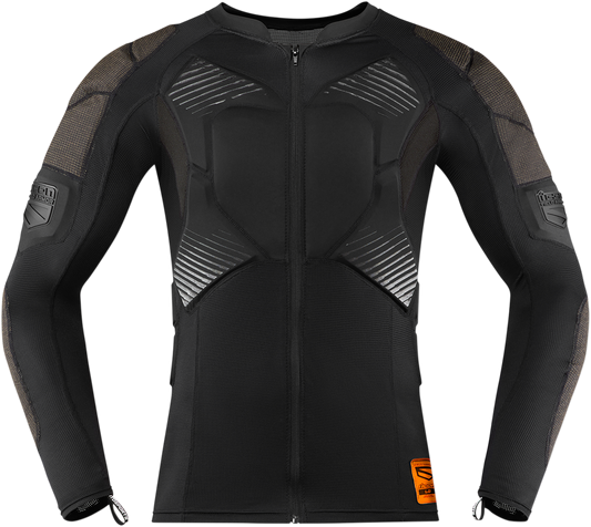 Bill's Exhausts ICON Field Armor™ compression shirt in black, 2XL, featuring durable armor design and soft fabric.
