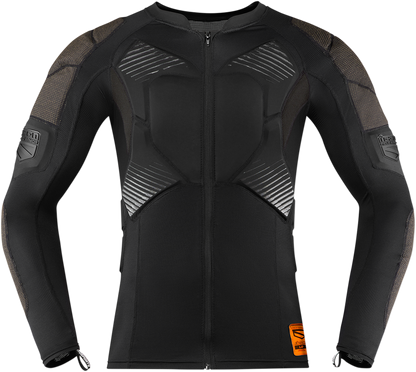 Bill's Exhausts ICON Field Armor™ compression shirt in black, size large, featuring protective armor design.