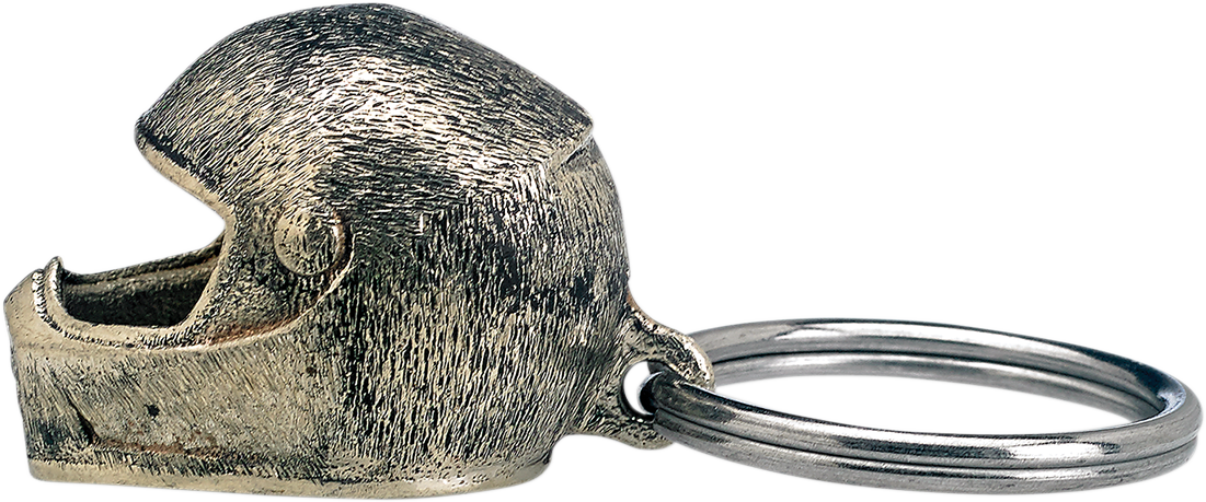 BILTWELL key fob featuring Splitter Helmet design, made for helmet parts, with detailed artwork on a metal keychain.