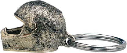 BILTWELL key fob featuring Splitter Helmet design, made for helmet parts, with detailed artwork on a metal keychain.