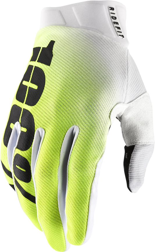 Bill's Exhausts Ridefit Gloves in Korpo Yellow, medium size, showing the comfortable, durable motorcycle riding gloves with textured grip
