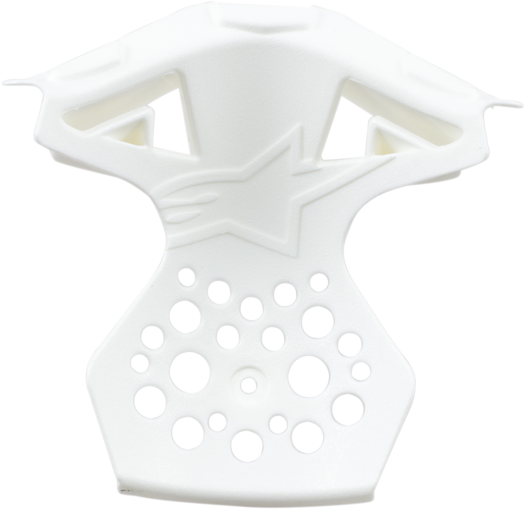 Gloss white Alpinstars Supertech M8/M10 chin vent frame for helmets, size M to 2XL, motorcycle helmet parts.