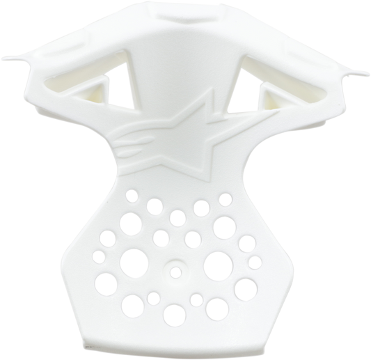 Gloss white Alpinstars Supertech M8/M10 chin vent frame for helmets, size M to 2XL, motorcycle helmet parts.