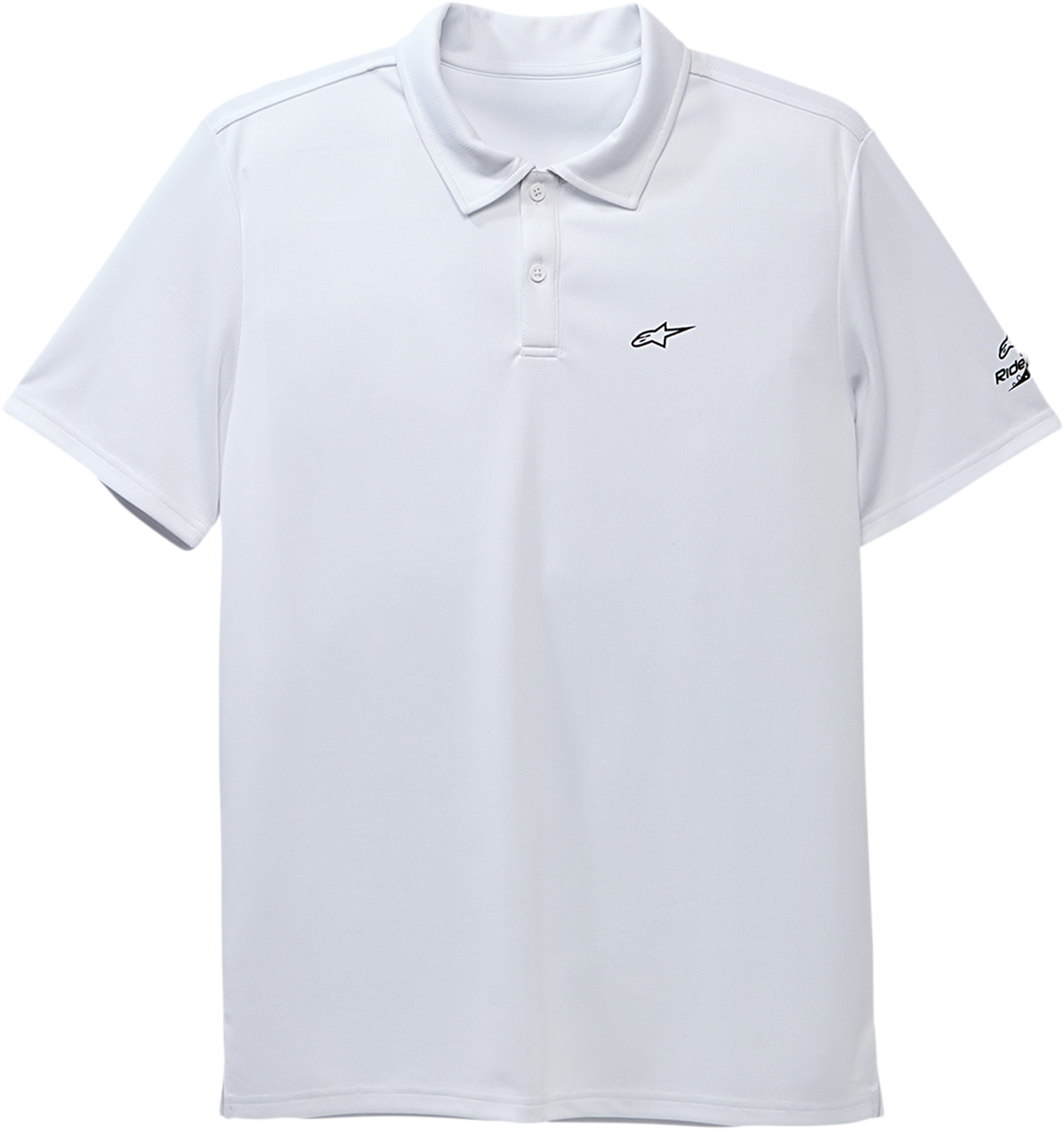 Alpinestars Scenario Performance Polo Shirt in white, size XL, featuring a classic polo design with brand logo detail.