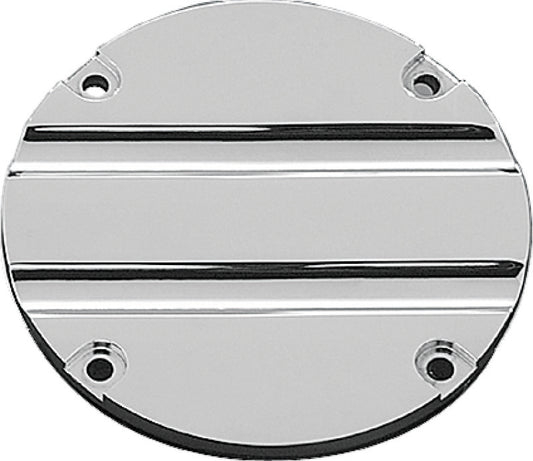 Kuryakyn Hypercharger Blood Groove Trapdoor in chrome for powersports vehicles, showcasing the detailed design and finish.