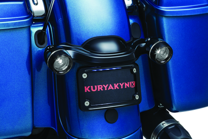Kuryakyn Deep Dish Bezel for Bullet Turn Signals with smoke lens in gloss black, designed for motorcycle lighting accessories