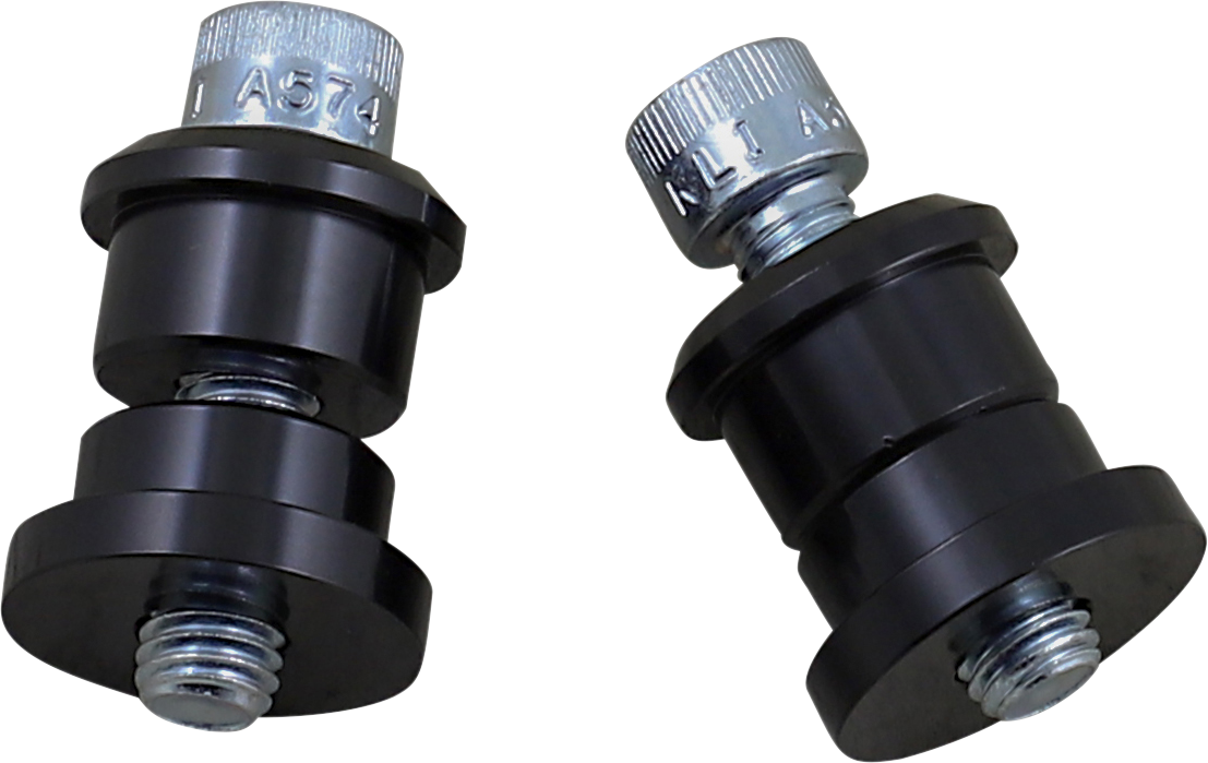 Black BILTWELL Riser Bushings for handlebars, solid design, compatible with Bill's Exhausts motorcycle handlebars.