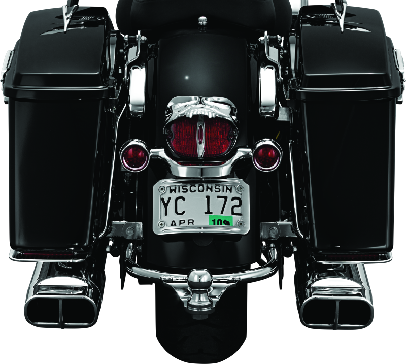 Kuryakyn Chrome Curved License Plate Mount for Harley-Davidson Street Glide and Road Glide motorcycles