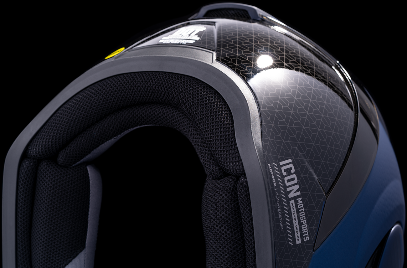 Blue ICON Airform™ Helmet with MIPS® technology in small size, featuring sleek design and adjustable straps.