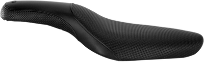 Black SADDLEMEN Profiler Basket-weave Seat for XL motorcycles, featuring a stylish basket-weave design from Bill's Exhausts.