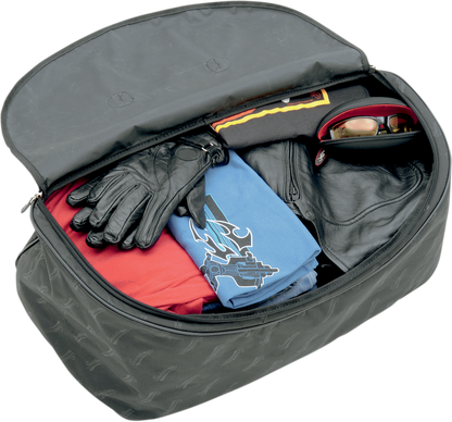 SADDLEMEN Trunk Soft Liner Bag for motorcycle seats, designed for Bill's Exhausts, shown with soft fabric interior and durable exterior.