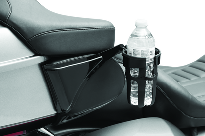 Kuryakyn Reflex drink holder for Harley-Davidson Touring models, right side, glossy black finish, part #6487.