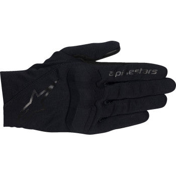 Bill's Exhausts Alpinstars Reef V2 gloves in black, small size, showing the protective glove design and textured palm area.