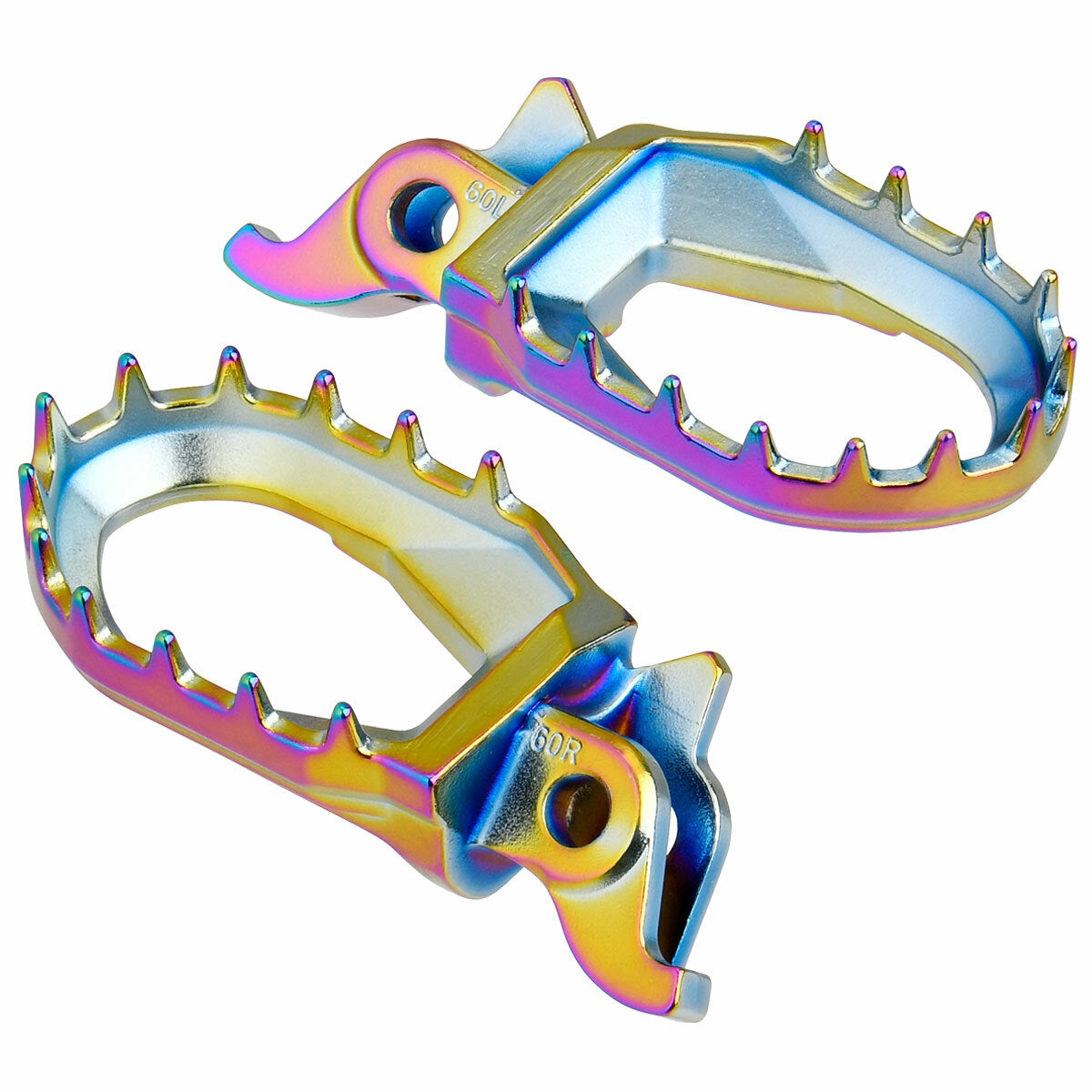 ZETA Max Foot Peg Hon Oilslick finish motorcycle foot pegs with part number ZE93-2605, featuring a sleek, textured surface.
