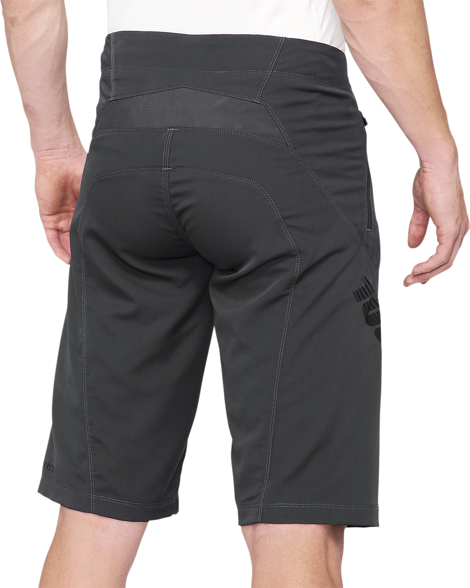 Bill's Exhausts 100% Airmatic Shorts in charcoal color, US size 32, featuring a casual fit and lightweight fabric.