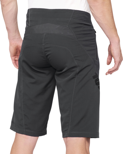 Bill's Exhausts 100% Airmatic Shorts in charcoal color, US size 32, featuring a casual fit and lightweight fabric.