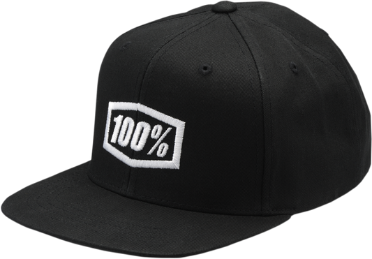 100% Youth Icon Snapback Hat - Black/White 20047-00000 - Howling Moto