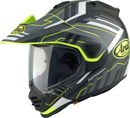 ARAÏ HELMETS XD-5 trail helmet in yellow frost with XS size, durable motorcycle helmet designed for off-road riding.