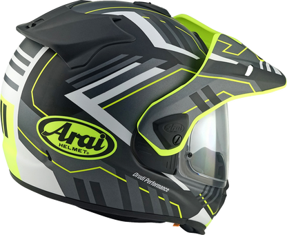 Yellow frost Arai XD-5 trail helmet with VAS-A shield system and enhanced ventilation, designed for mountain biking.